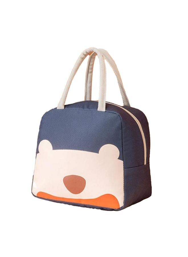 Lunch Box Bag Navy Blue Insulated Oxford Cloth Aluminum Foil Large Capacity Fashionable Bento Bag for School Office - Image 1